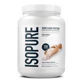 Isopure unflavored front tub showing label and size benefit
