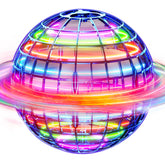 Ivtivfu flying orb ball front view showing blue shell and LEDs for playful visibility