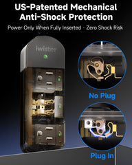 iwister mounted on a deck rail providing secure, stable outdoor power access