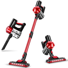 iwoly C150 front view showing slim stick design and LED head, handy for quick cleaning