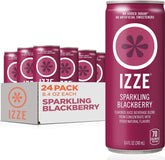 IZZE blackberry front packaging showing vibrant can and brand, highlights real juice benefit