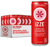 IZZE strawberry front can showing vibrant label and ready-to-drink benefit