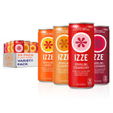 IZZE variety pack front view showing four flavors and convenience