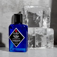 Jack Black gel next to ruler showing 3.3 fl oz size for travel and countertop convenience