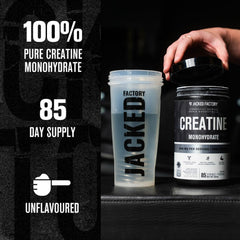 Jacked Factory open tub with a 5 g scoop highlighting exact serving size