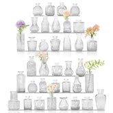 JALANCY front view of full 36-piece bud vase set showing variety and vintage style