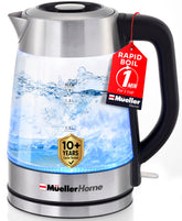 JANSKA MUELLER HOME front view showing kettle and blue LED indicator for fast boiling