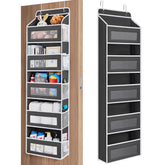JARLINK front view of organizer showing five large pockets and neat storage benefit