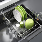 JASIWAY front view of over-sink drainer showing compact storage benefit