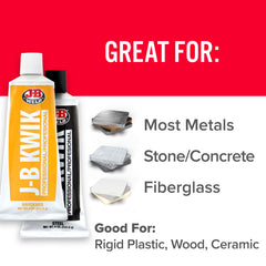 J-B Weld applied to a metal crack demonstrating strong bonding