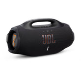 JBL Boombox 4 front view showing speaker grille and drivers for powerful sound