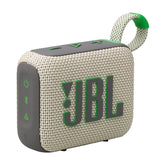 JBL Go 4 sand front view showing compact design and bold sound