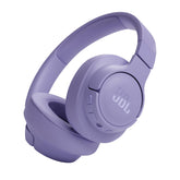 JBL Tune 720BT front profile in purple showing design and comfortable fit