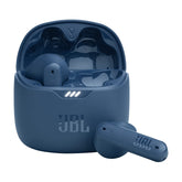 JBL Tune Flex front view showing earbuds and case, benefit comfortable fit