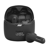 JBL Tune Flex front view showing earbuds and case, clear product benefit