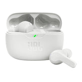 JBL Vibe Beam front packaging showing headset benefits and compact case