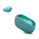 JBL Vibe Buds 2 front view with open case showing earbuds and benefit of portable charging
