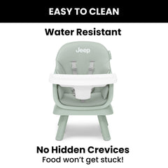 Delta Children water-resistant leatherette seat close-up for quick wipe-clean convenience