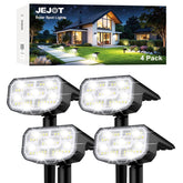 JEJOT front view of 4-pack spotlights showing compact pack and outdoor use benefit