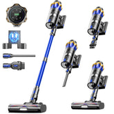 JELLYPIG X100 front view showing sleek cordless stick vacuum, easy storage benefit