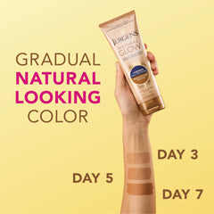 jergens applying lotion on forearm delivers gradual natural-looking tan
