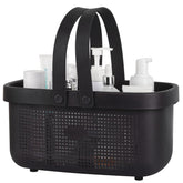 JiatuA front view of black caddy showing organized storage and quick access