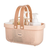 JiatuA front view pink basket showing organized toiletries and easy access