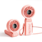 JISULIFE Life7 front view showing pink finish and compact shape for stylish cooling