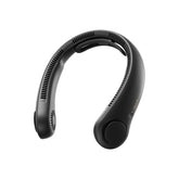 JISULIFE neck fan front view showing ergonomic fit and hands-free comfort