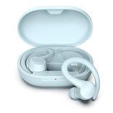 JLab Go Sport+ front view light blue showing compact design and portability