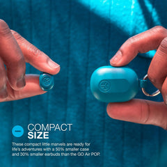 JLab JBuds Mini close-up of earbud texture highlighting comfortable lightweight fit
