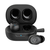 JLab JBuds Mini front packaging showing compact case and earbuds for portability