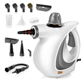 JLMEH steamer front view showing compact design and large tank for extended cleaning