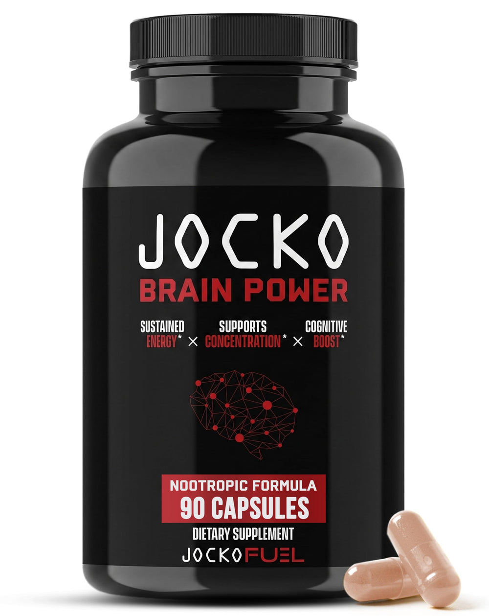 Jocko Fuel front packaging showing supplement benefits