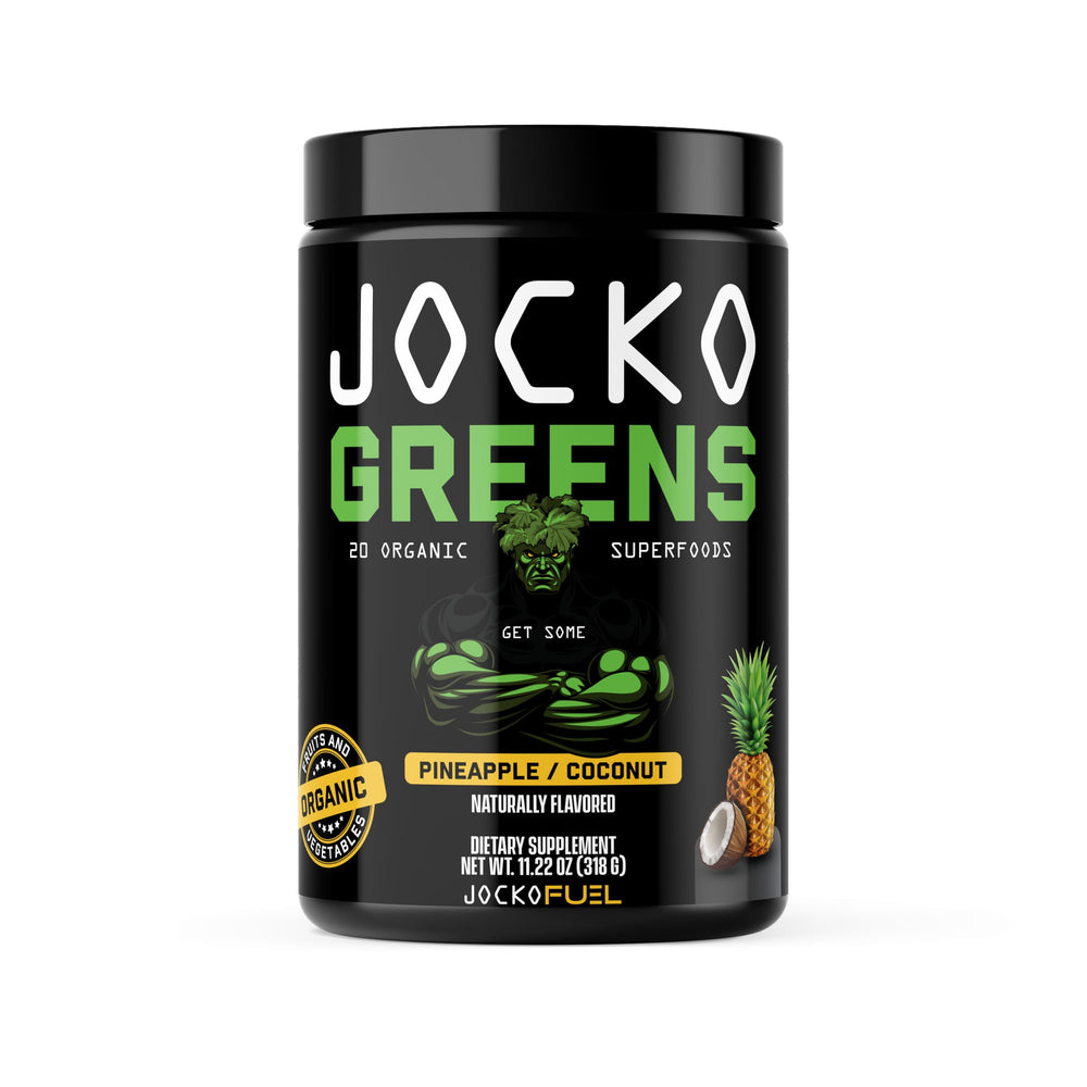 Jocko Fuel front packaging view showing container and tropical flavor benefit