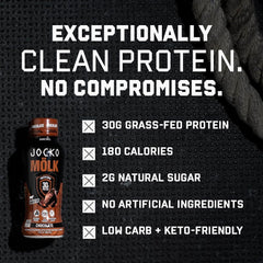 Jocko Fuel pouring into glass to show creamy texture and drinkable consistency