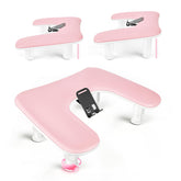 JODSONE front view of pink U-shaped arm rest showing ergonomic support and portability