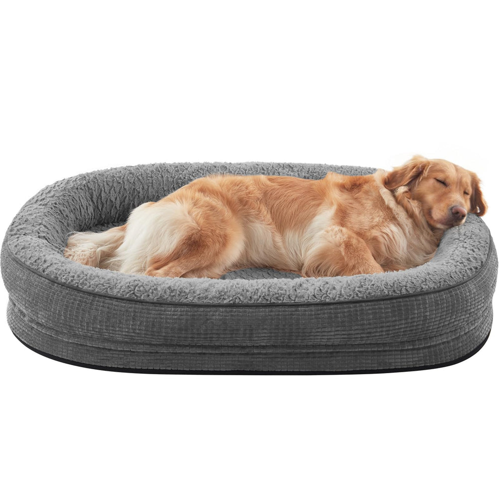 JOEJOY front view of XL dog bed showing cozy sleep surface and bolsters for supportive rest