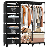 Jofuler front overview wardrobe showing full assembled unit and organized clothes
