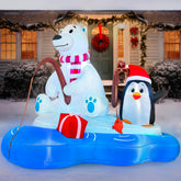 Joiedomi front view showing polar bear and penguin, bright holiday curb appeal