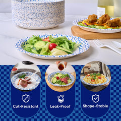 JOLLY CHEF plate in picnic scene holding food for outdoor ease