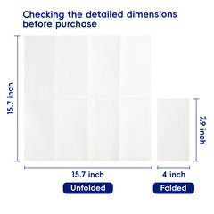 JOLLY CHEF unfolded napkin displaying large 15.7x13 inch coverage for protection