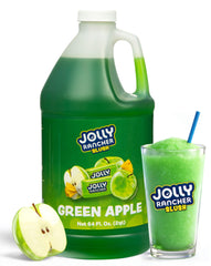 Jolly Rancher Slush green apple bottle front label shows vibrant flavor and easy pouring