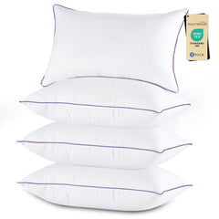 JOLLYVOGUE front packaging showing four king pillows, promotes consistent luxury