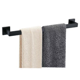JOPOFI towel bar front view showing matte black finish and modern design benefit