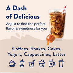 Jordan's Skinny Mixes caramel in latte demonstrating rich flavor without sugar