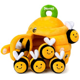 JoyCat front view of beehive set showing colorful design and included bees for engaging play