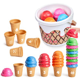 JoyCat front view of set showing cones and scoops, encourages counting practice