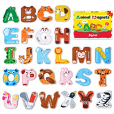 JoyCat front view of boxed alphabet set showing colorful letters and storage box benefit