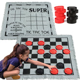 JOYIN front packaging showing giant checkers set and contents for easy setup